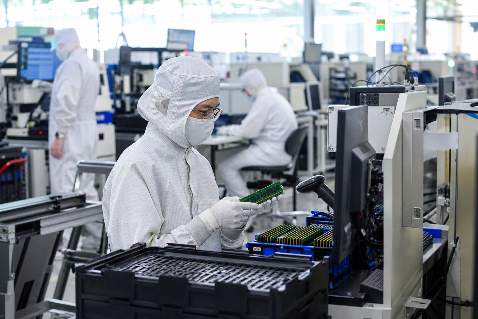 Editorial illustration: PRIMARY SUBJECT — this editorial photo illustrates a story about Micron Technology, Inc., a Semiconductors company in th
