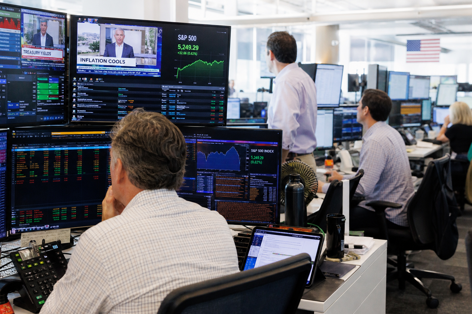 Editorial illustration: PRIMARY SUBJECT — this editorial photo illustrates a story about State Street SPDR S&P 500 ETF, a Asset Management compa